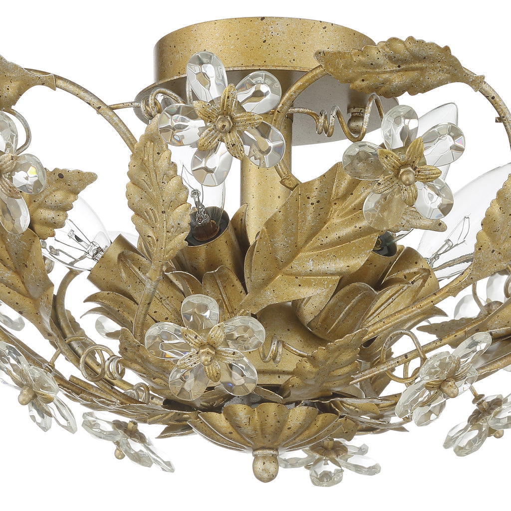 ##Antique Hardware## Paris Market 6 Light Gold Leaf Semi Flush Mount