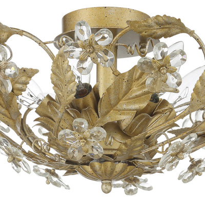 ##Antique Hardware## Paris Market 6 Light Gold Leaf Semi Flush Mount