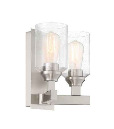 Antique Hardware Chicago 2 Light Wall Sconce in Brushed Polished Nickel Wall Sconce