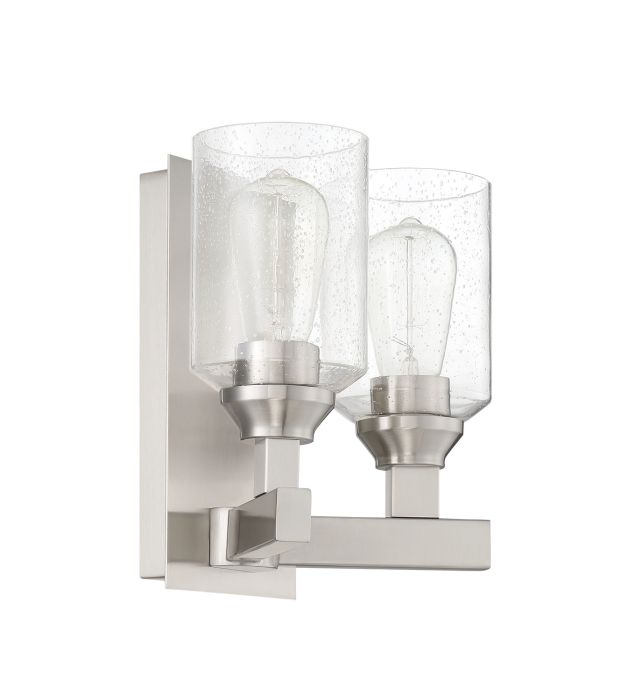 Antique Hardware Chicago 2 Light Wall Sconce in Brushed Polished Nickel Wall Sconce