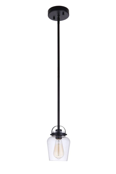 ##Antique Hardware## Trystan 1 Light Mini Pendant in Flat Black