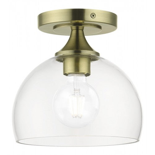 Antique Hardware 1 Light Antique Brass Semi-Flush Semi Flush