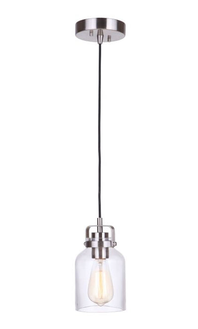 Antique Hardware Foxwood 1 Light Mini Pendant in Brushed Polished Nickel Pendant