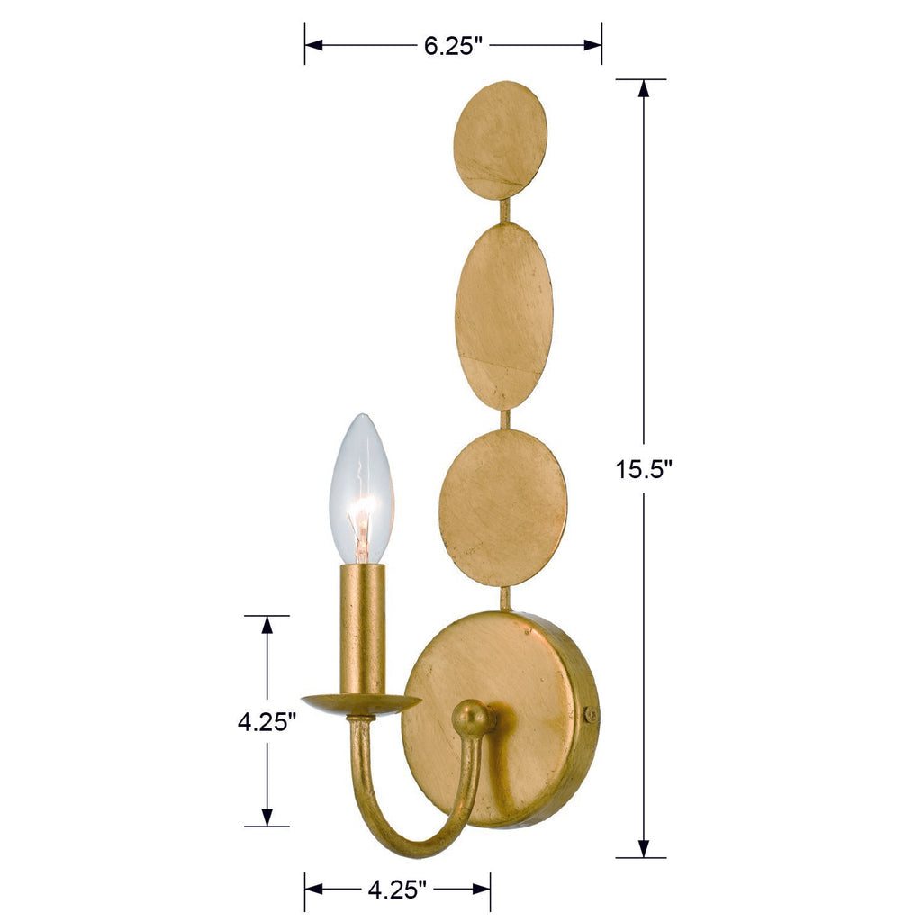 ##Antique Hardware## Layla 1 Light Antique Gold Sconce