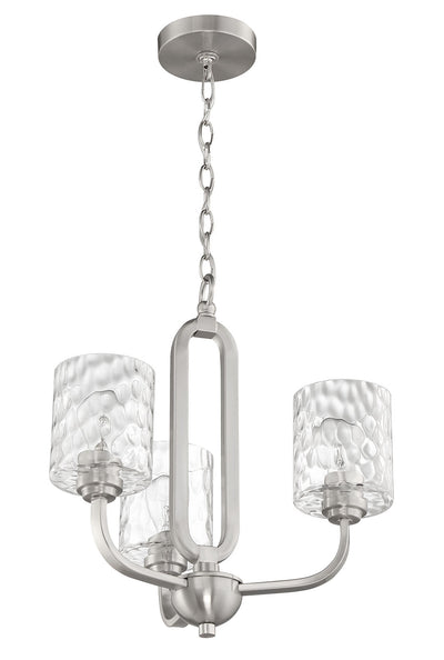 Antique Hardware Collins 3 Light Chandelier in Brushed Polished Nickel Chandelier