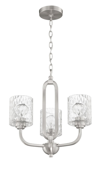 Antique Hardware Collins 3 Light Chandelier in Brushed Polished Nickel Chandelier