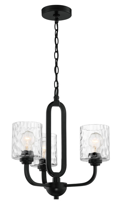 Antique Hardware Collins 3 Light Chandelier in Flat Black Chandelier