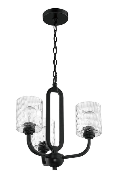 Antique Hardware Collins 3 Light Chandelier in Flat Black Chandelier