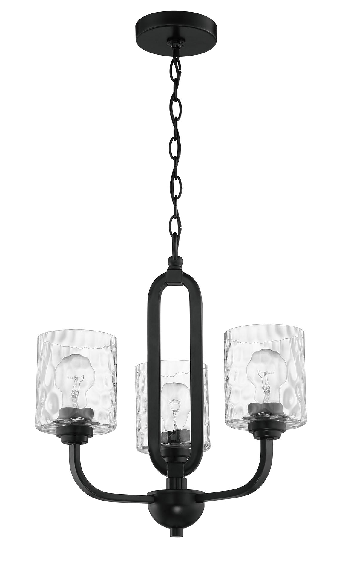 Antique Hardware Collins 3 Light Chandelier in Flat Black Chandelier