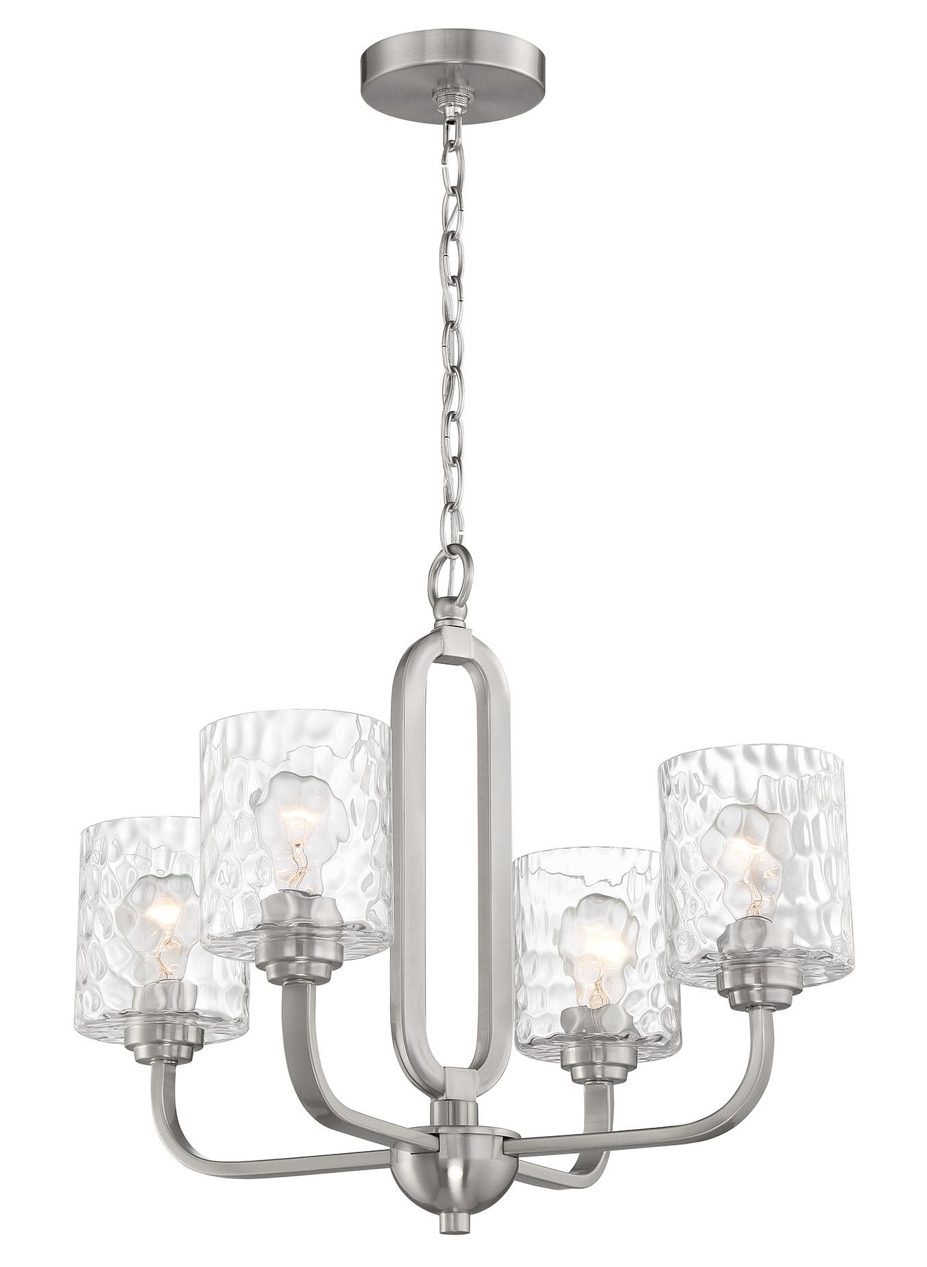 Antique Hardware Collins 4 Light Chandelier in Brushed Polished Nickel Chandelier