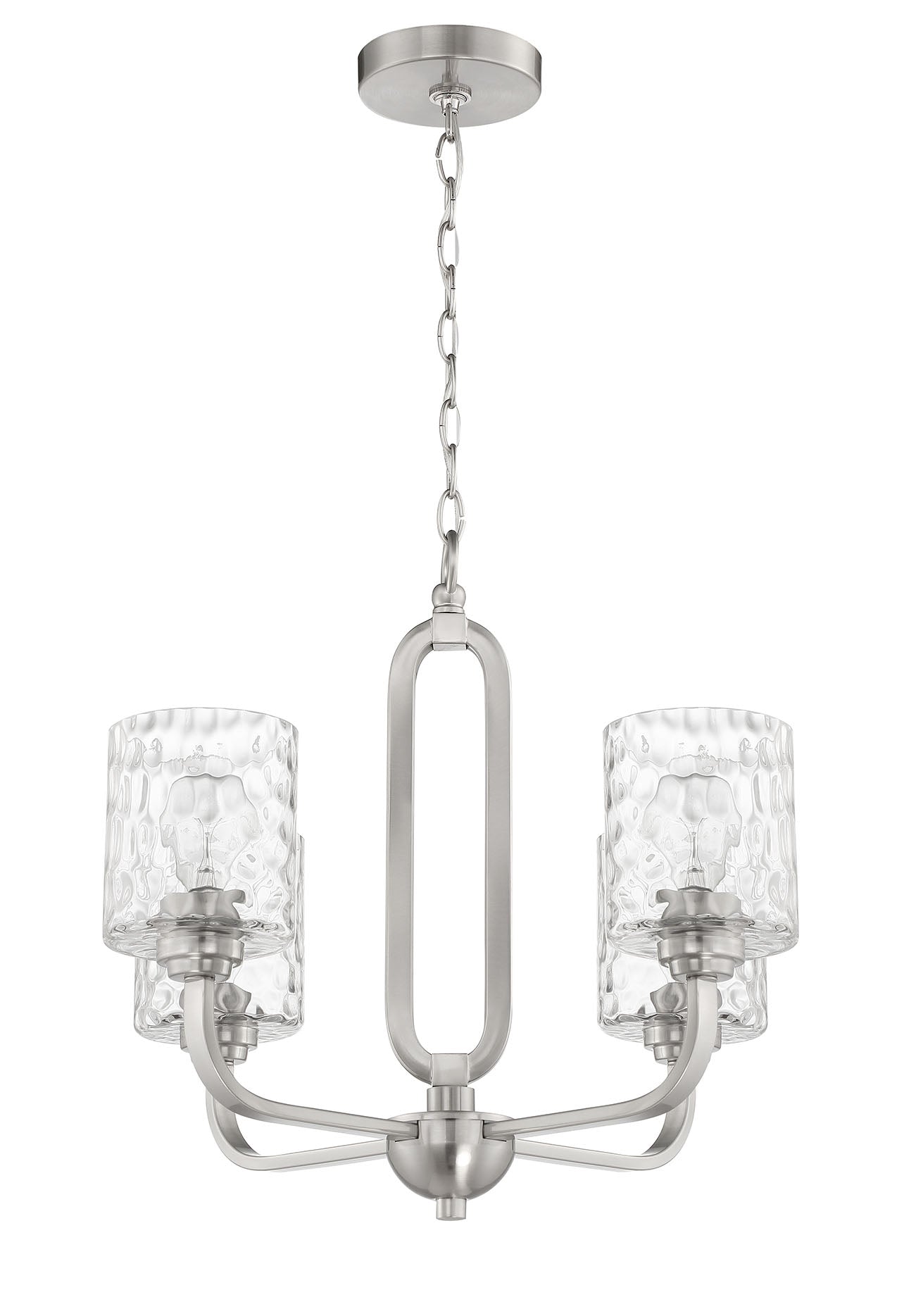 Antique Hardware Collins 4 Light Chandelier in Brushed Polished Nickel Chandelier