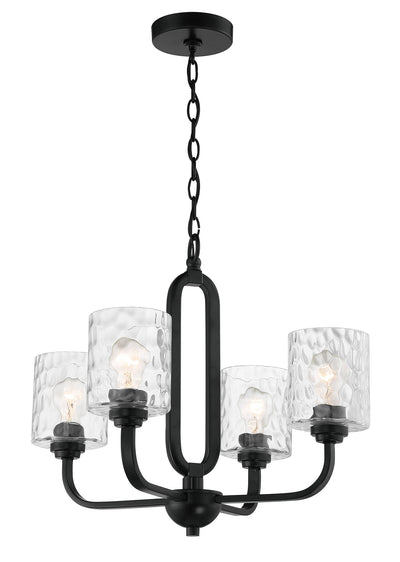 Antique Hardware Collins 4 Light Chandelier in Flat Black Chandelier