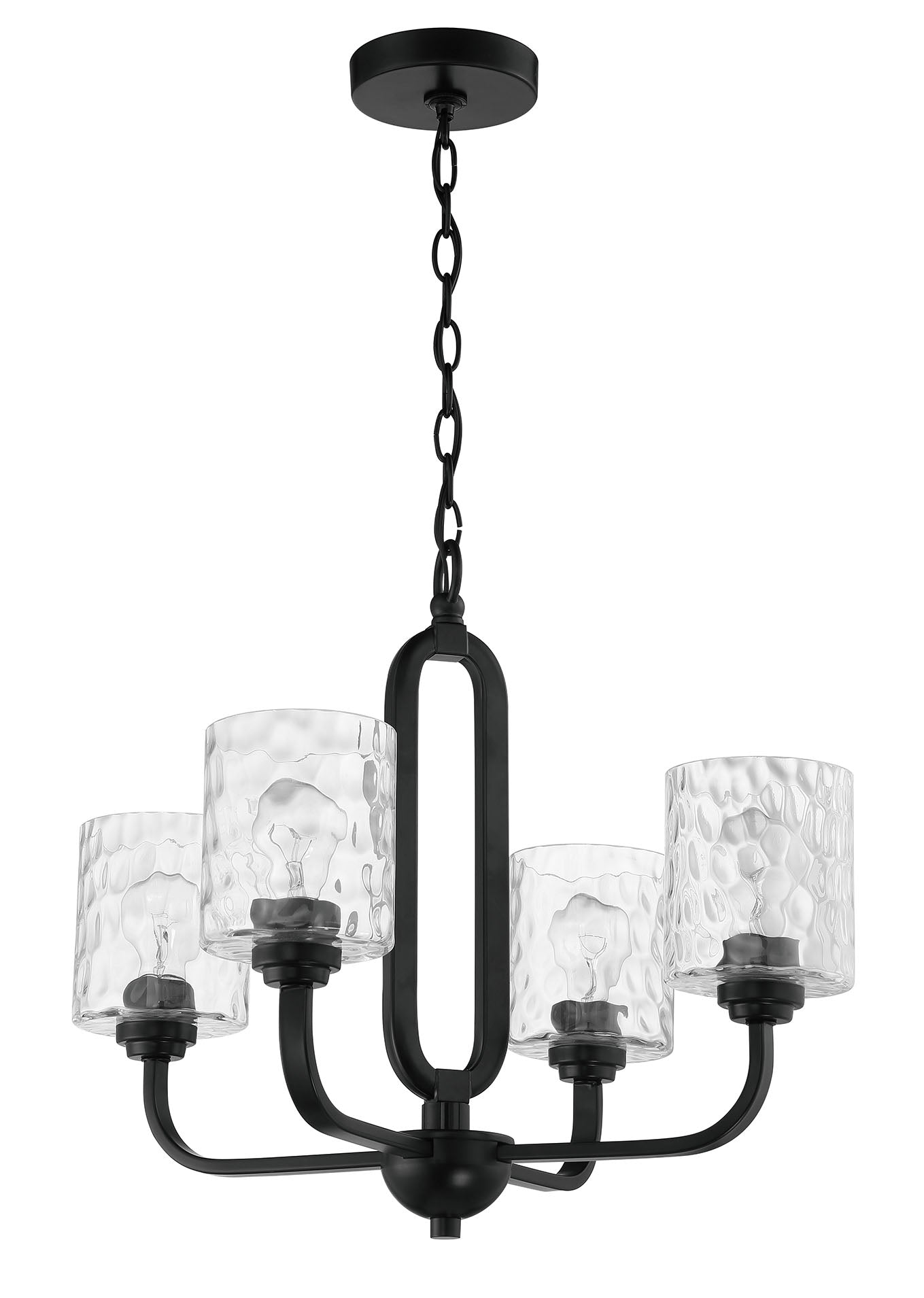 Antique Hardware Collins 4 Light Chandelier in Flat Black Chandelier