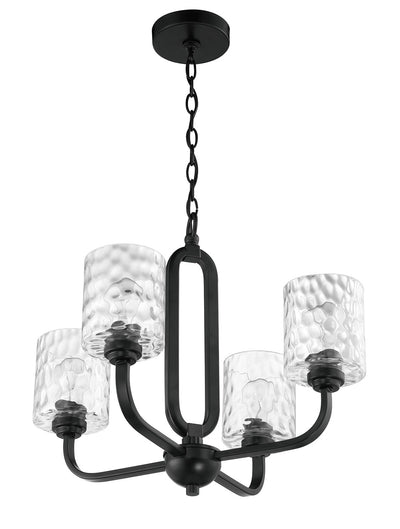 Antique Hardware Collins 4 Light Chandelier in Flat Black Chandelier