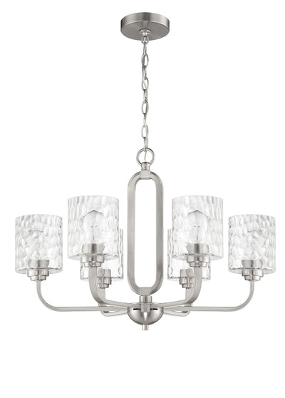 Antique Hardware Collins 6 Light Chandelier in Brushed Polished Nickel Chandelier