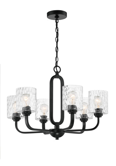 Antique Hardware Collins 6 Light Chandelier in Flat Black Chandelier