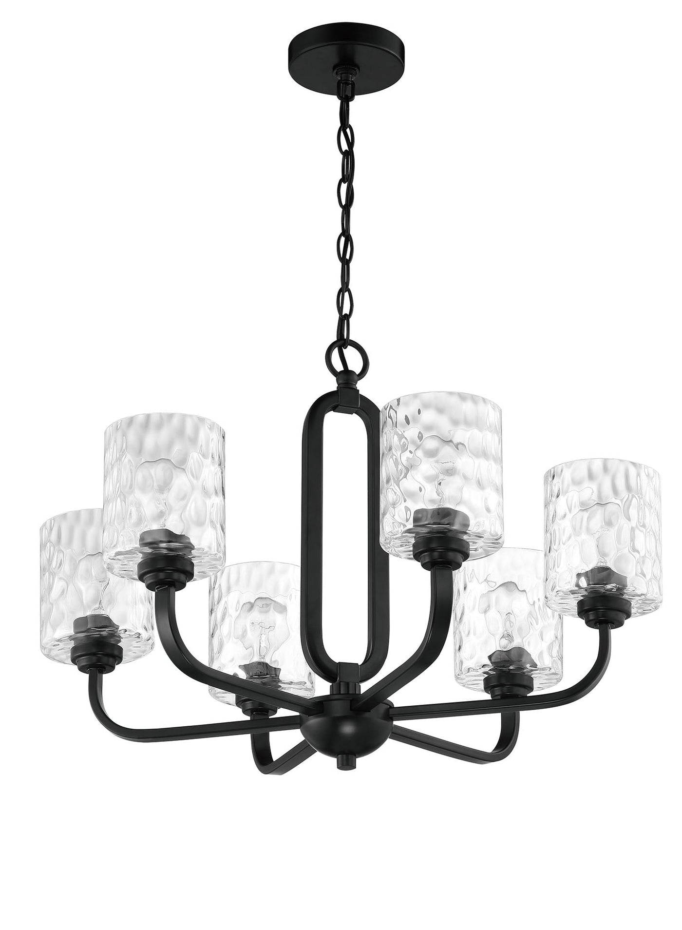 Antique Hardware Collins 6 Light Chandelier in Flat Black Chandelier