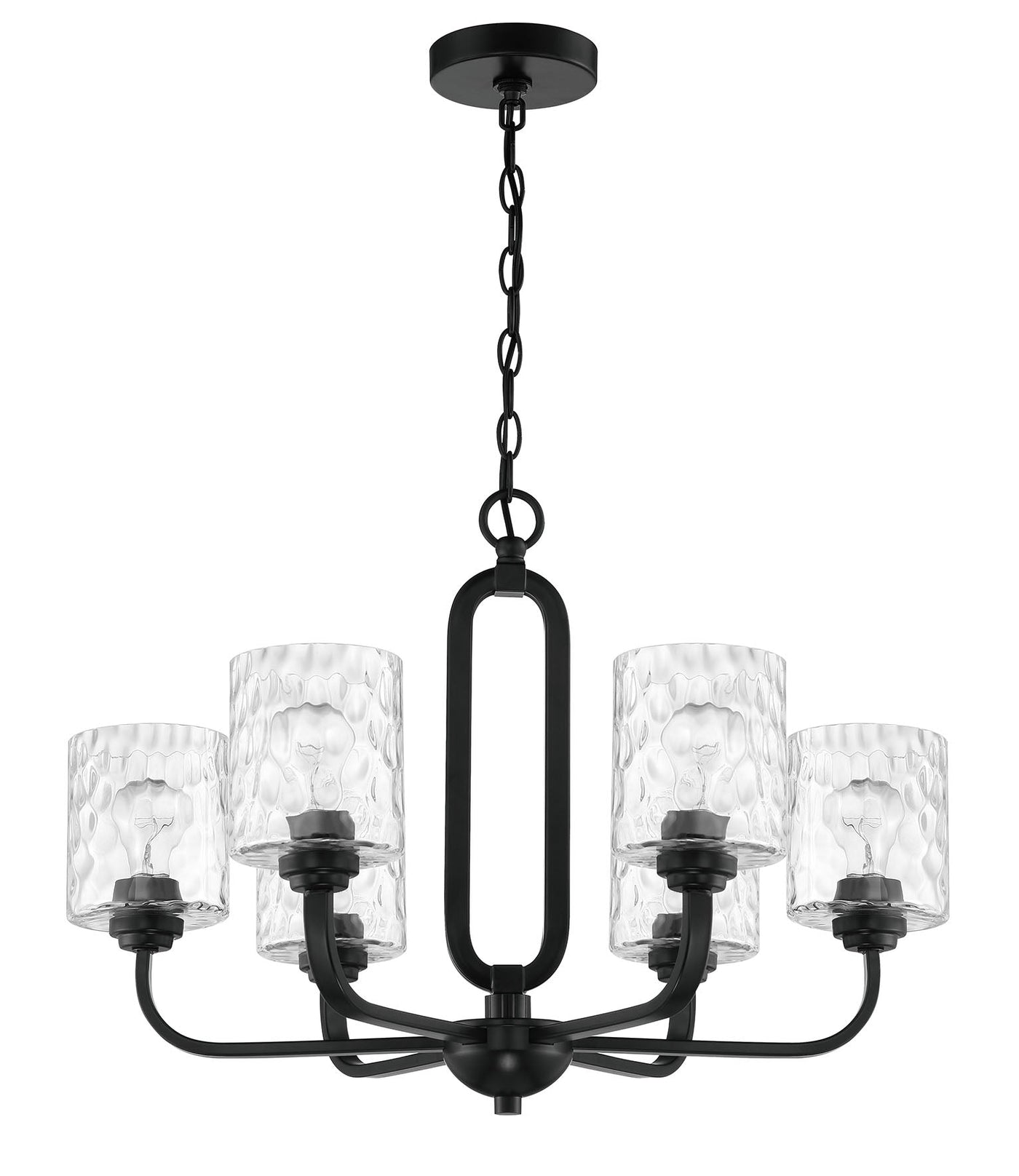 Antique Hardware Collins 6 Light Chandelier in Flat Black Chandelier