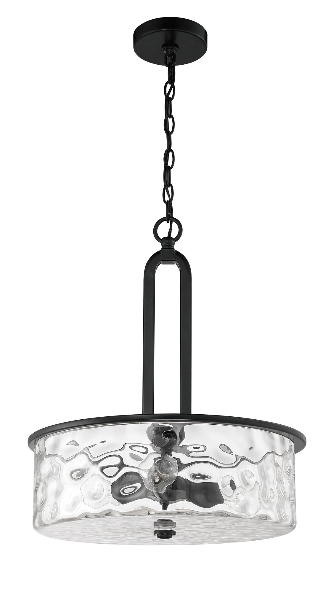 Antique Hardware Collins 3 Light Pendant in Flat Black Pendant