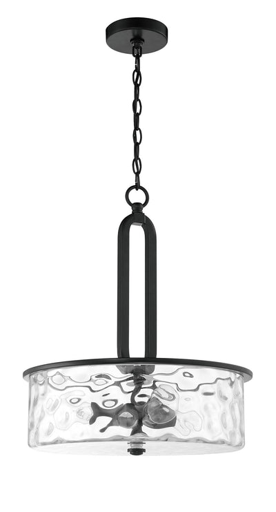 Antique Hardware Collins 3 Light Pendant in Flat Black Pendant