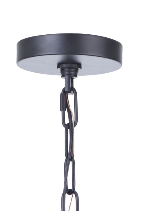 ##Antique Hardware## Larrson 6 Light Chandelier in Flat Black