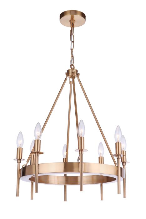 ##Antique Hardware## Larrson 8 Light Chandelier in Satin Brass