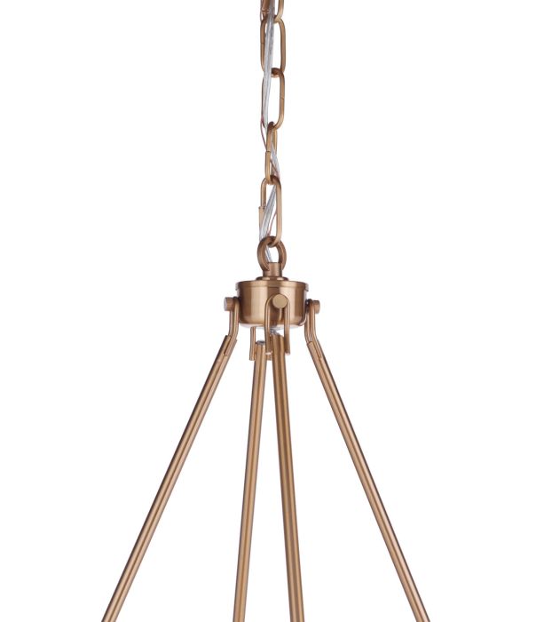 ##Antique Hardware## Larrson 8 Light Chandelier in Satin Brass