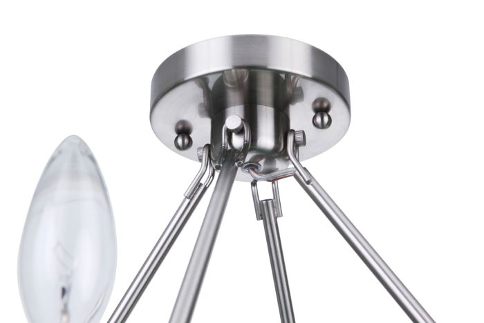 ##Antique Hardware## Larrson 6 Light Semi Flush in Brushed Polished Nickel