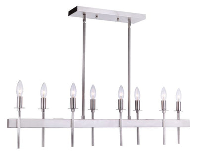 ##Antique Hardware## Larrson 8 Light Island in Brushed Polished Nickel