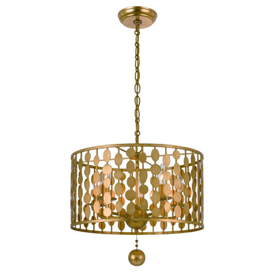 ##Antique Hardware## Layla 5 Light Antique Gold Chandelier