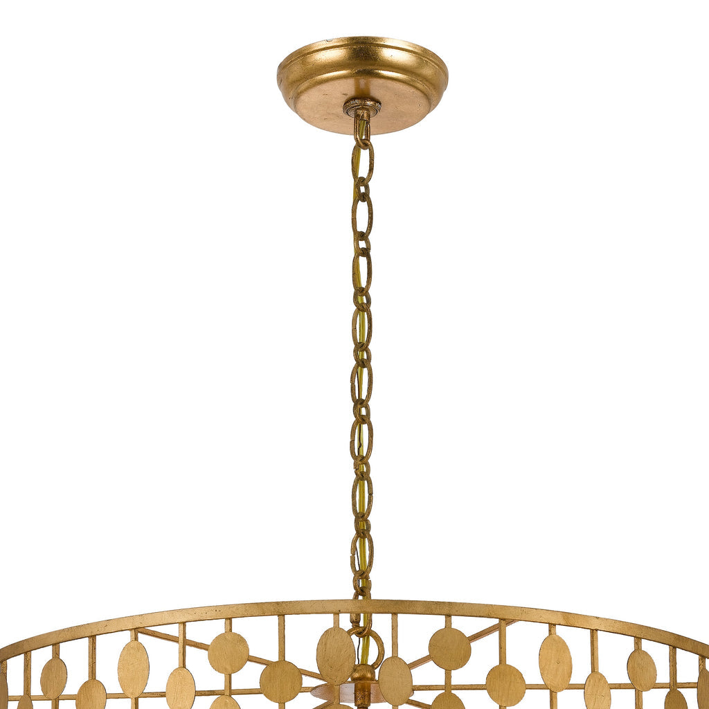 ##Antique Hardware## Layla 6 Light Antique Gold Chandelier