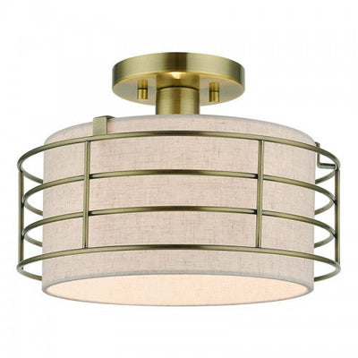 Antique Hardware 1 Light Antique Brass Medium Semi-Flush Semi Flush