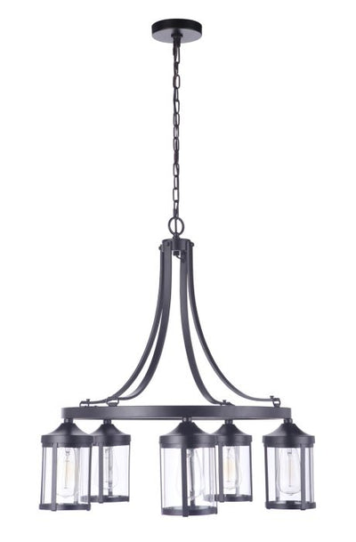 Antique Hardware Elliot 5 Light Chandelier in Flat Black Chandelier