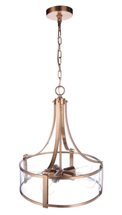 Antique Hardware Elliot 5 Light Pendant in Satin Brass Pendant