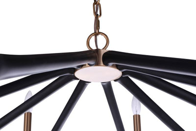 ##Antique Hardware## The Reserve 10 Light Chandelier in Flat Black/Satin Brass