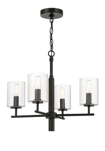 Antique Hardware Hailie 4 Light Chandelier in Flat Black Chandelier