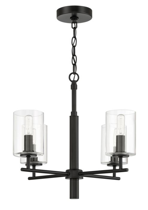 Antique Hardware Hailie 4 Light Chandelier in Flat Black Chandelier