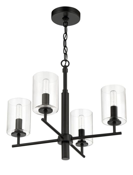 Antique Hardware Hailie 4 Light Chandelier in Flat Black Chandelier