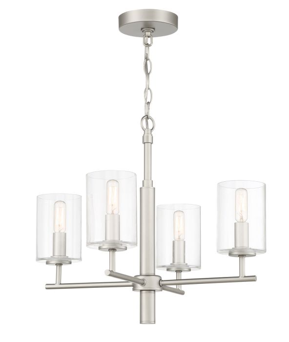 Antique Hardware Hailie 4 Light Chandelier in Satin Nickel Chandelier