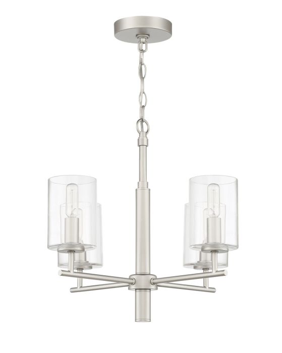 Antique Hardware Hailie 4 Light Chandelier in Satin Nickel Chandelier