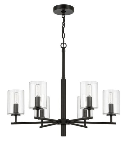 Antique Hardware Hailie 6 Light Chandelier in Flat Black Chandelier