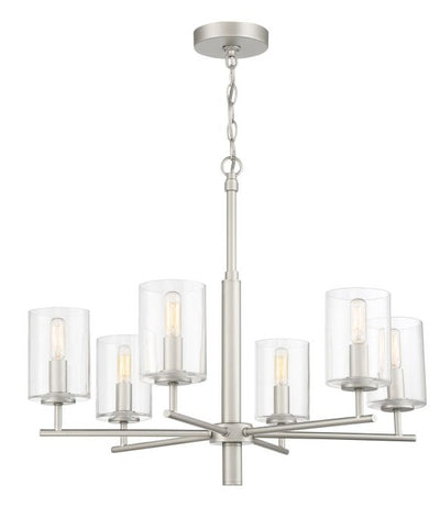 Antique Hardware Hailie 6 Light Chandelier in Satin Nickel Chandelier