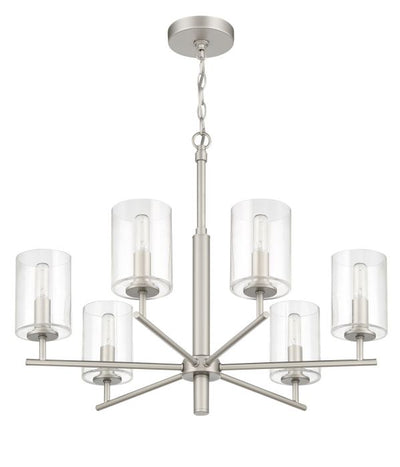 Antique Hardware Hailie 6 Light Chandelier in Satin Nickel Chandelier