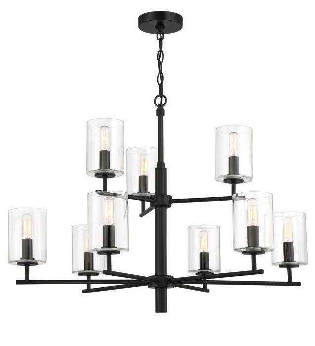 Antique Hardware Hailie 9 Light Chandelier in Flat Black Chandelier