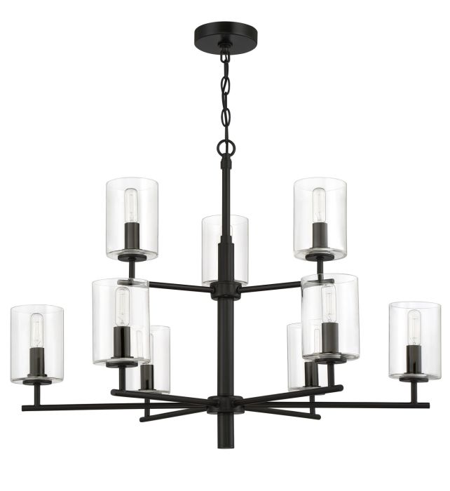 Antique Hardware Hailie 9 Light Chandelier in Flat Black Chandelier