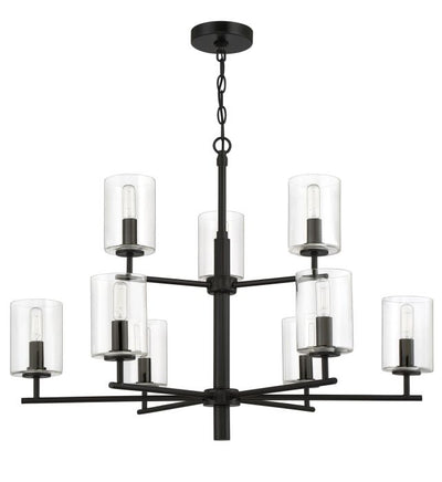 Antique Hardware Hailie 9 Light Chandelier in Flat Black Chandelier