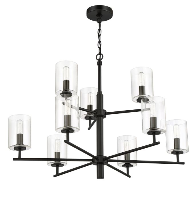 Antique Hardware Hailie 9 Light Chandelier in Flat Black Chandelier