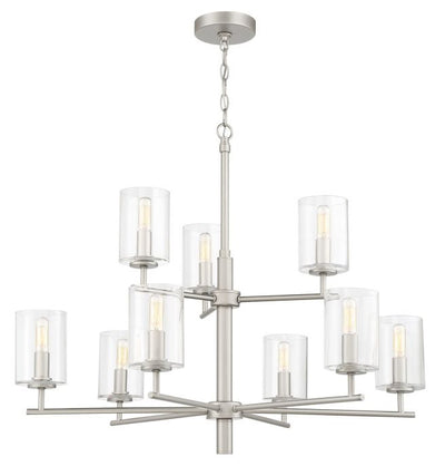 Antique Hardware Hailie 9 Light Chandelier in Satin Nickel Chandelier