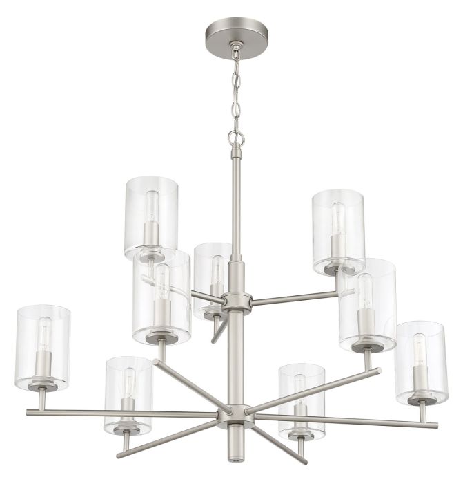 Antique Hardware Hailie 9 Light Chandelier in Satin Nickel Chandelier