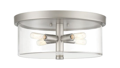 ##Antique Hardware## Hailie 4 Light Flushmount in Satin Nickel